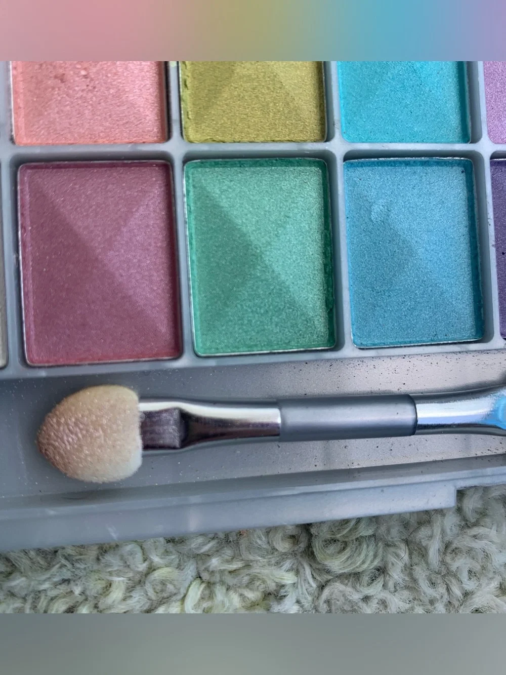 Claire's multi-colored eyeshadow palette with 24 shades